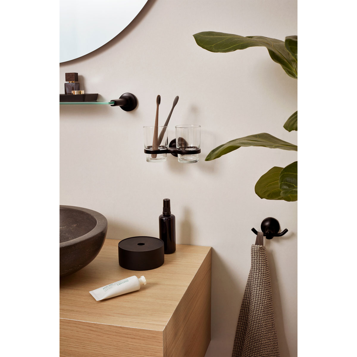 Haceka  Aspen Becherhalter doppelt Glas schwarz Bild 4