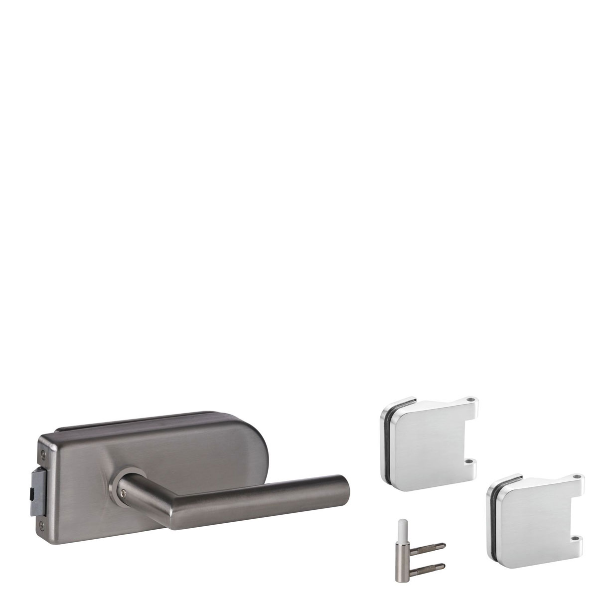 Alpertec Glastürbeschlag-Set Valencia satiniert 3-teilig