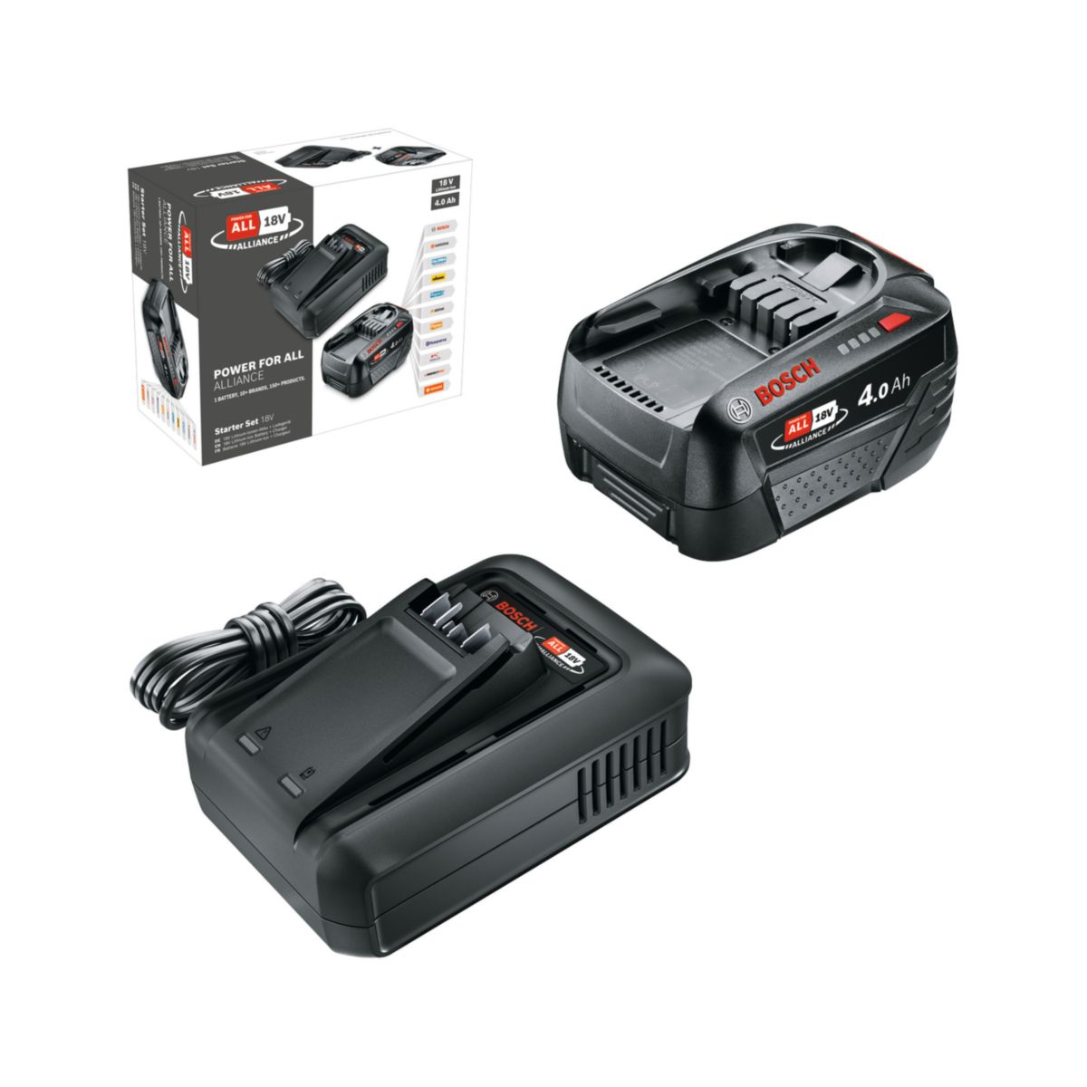 Bosch Akku Starter-Set 18V, 4,0 Ah Akku Ladegerät 18V-44