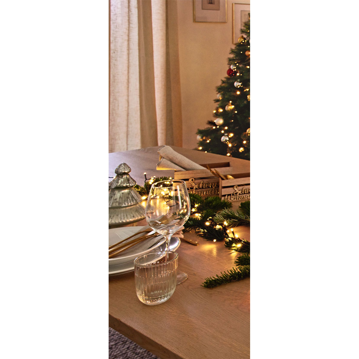 Glastanne silber 14 x 14 x 20 cm Bild 2