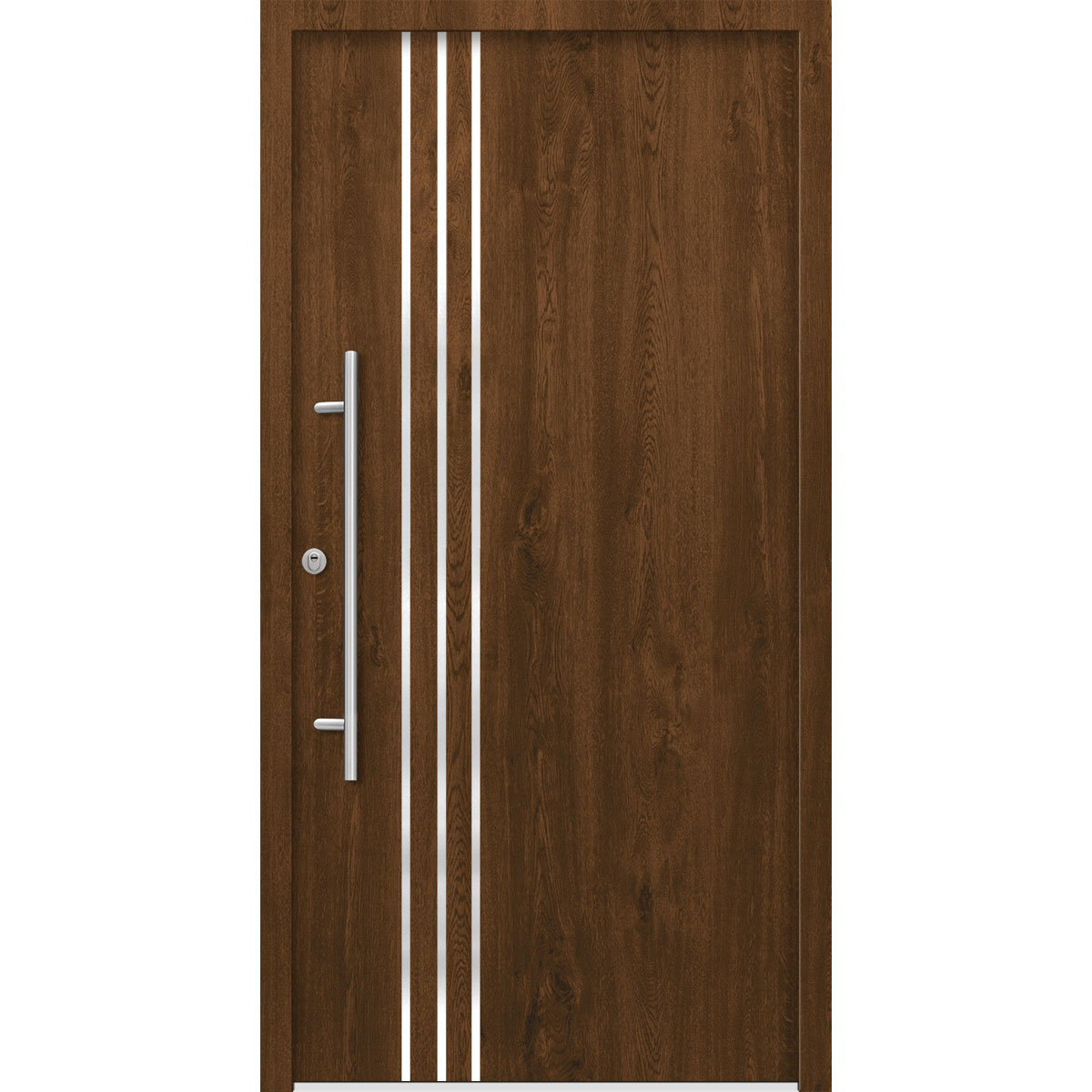 SplenDoor  Premium-Haustür Passivedoor Kalmar RC2 energiesparend einbruchsicher nussbaum 100 x 210 cm links Bild 1