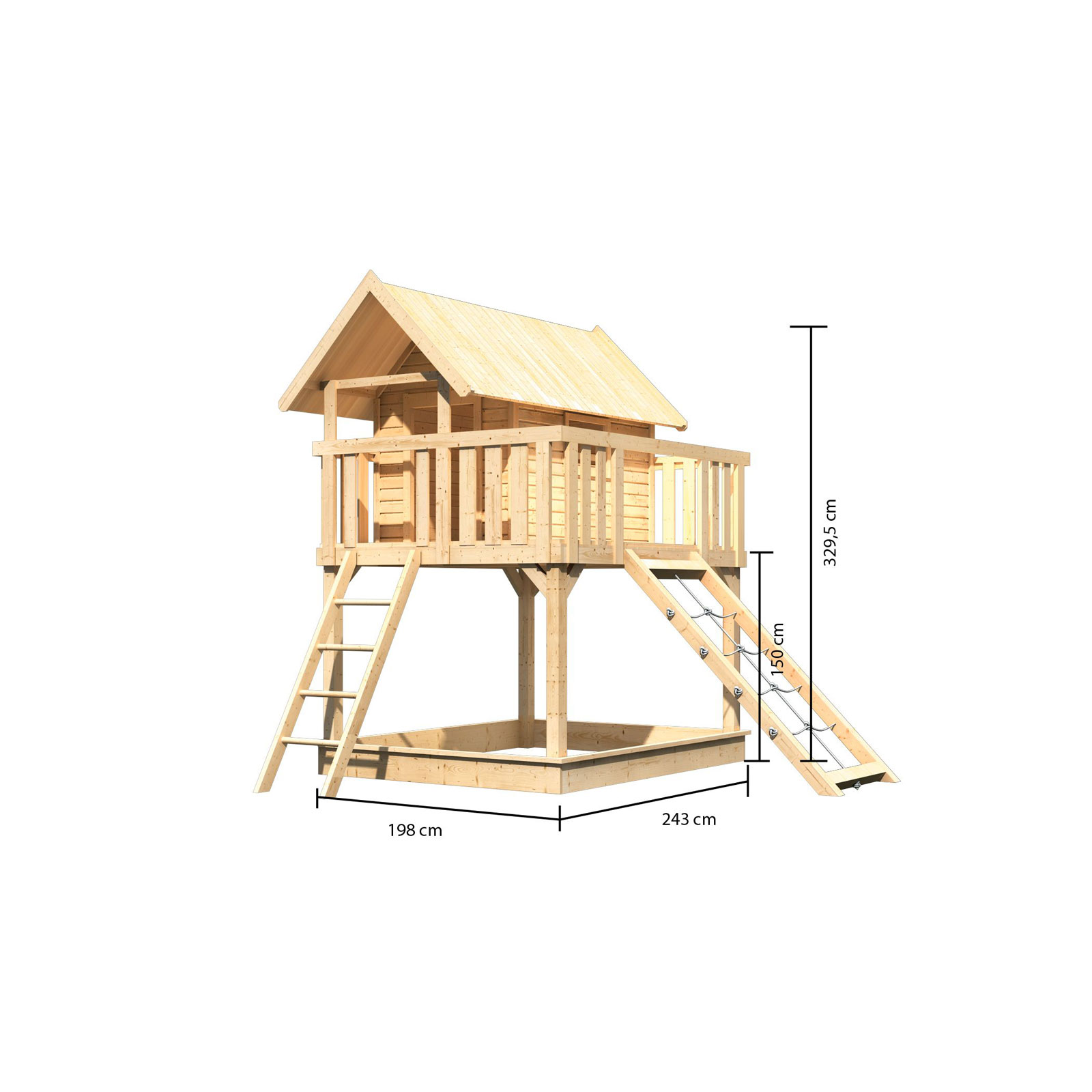Karibu Fidel und Netzrampe naturbelassen ohne Rutsche Bild 2