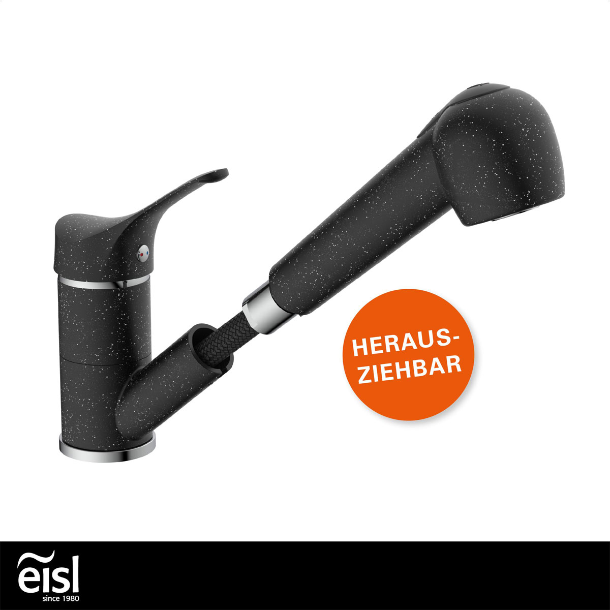 Eisl  Spültischarmatur „Granit“ schwarz mit Geschirrbrause Bild 2