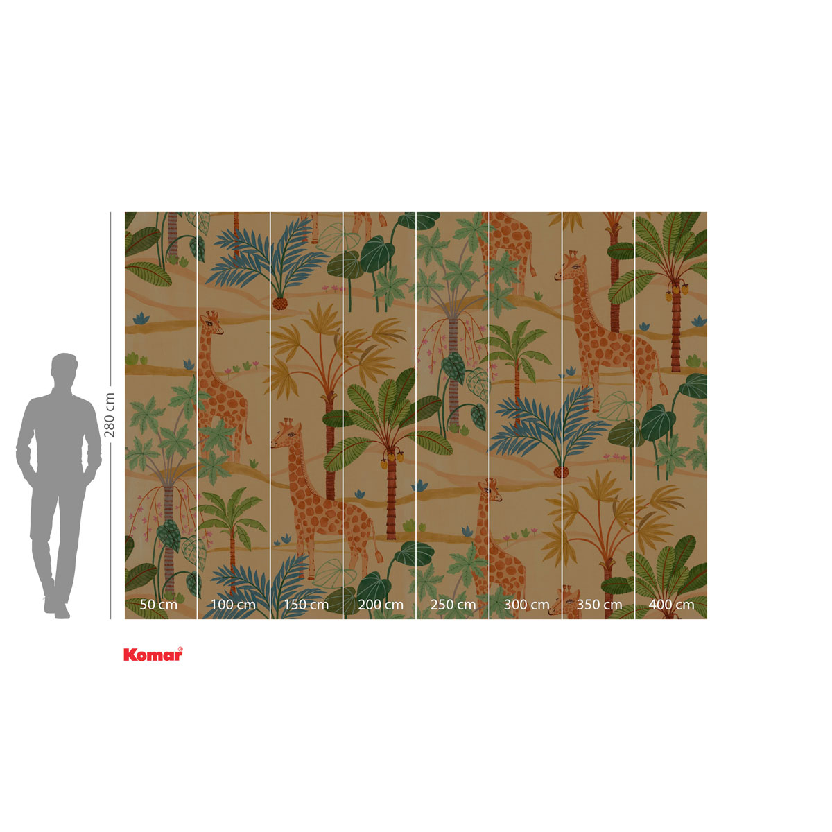 Komar  Vlies Fototapete Giraffe Crew 400x280 cm Bild 3