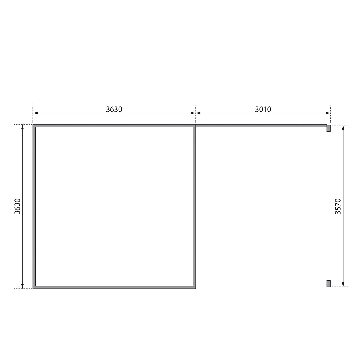 Karibu  Blockbohlenhaus Radeburg 3 naturbelassen mit Anbaudach und Rückwand Bild 8