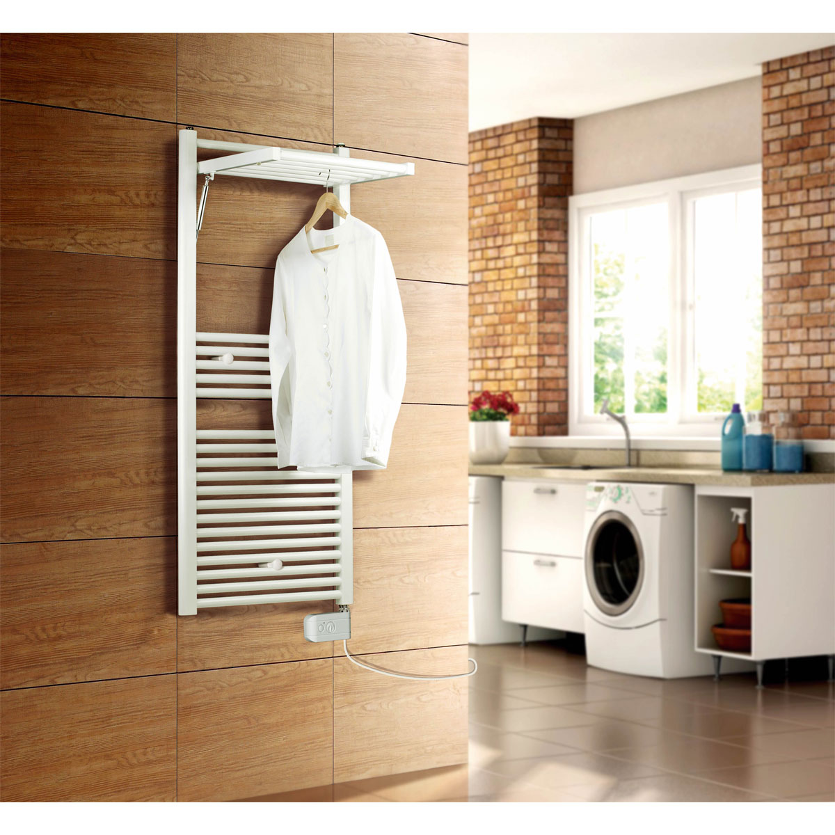 Ximax  Elektrischer Handtuchwärmer Bianca-E 1528 x 500 mm 680-730 Watt inkl Klappelement und Heizstab Weiß Bild 2