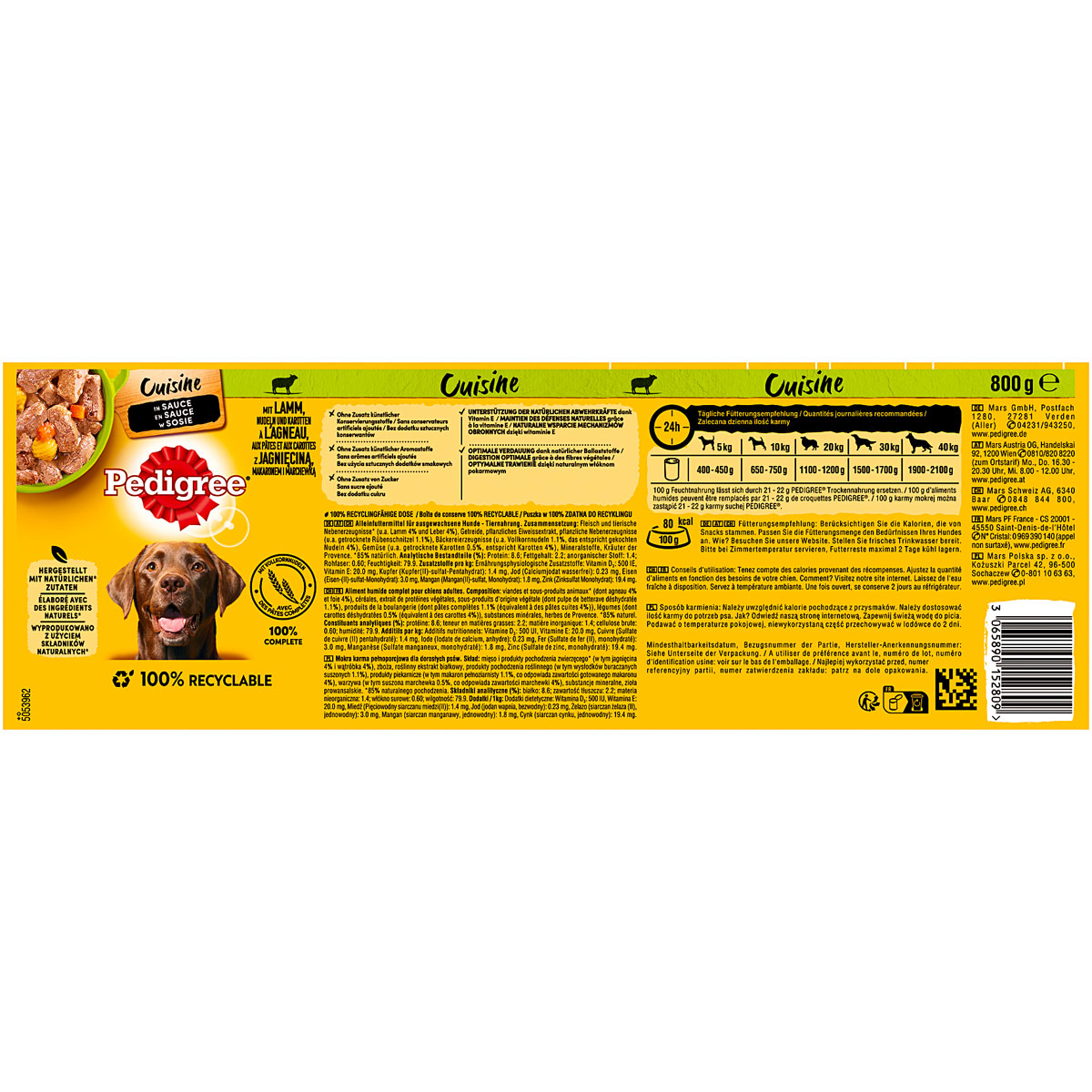 Pedigree Nassfutter Cuisine in Sauce Lamm 800 g Bild 4