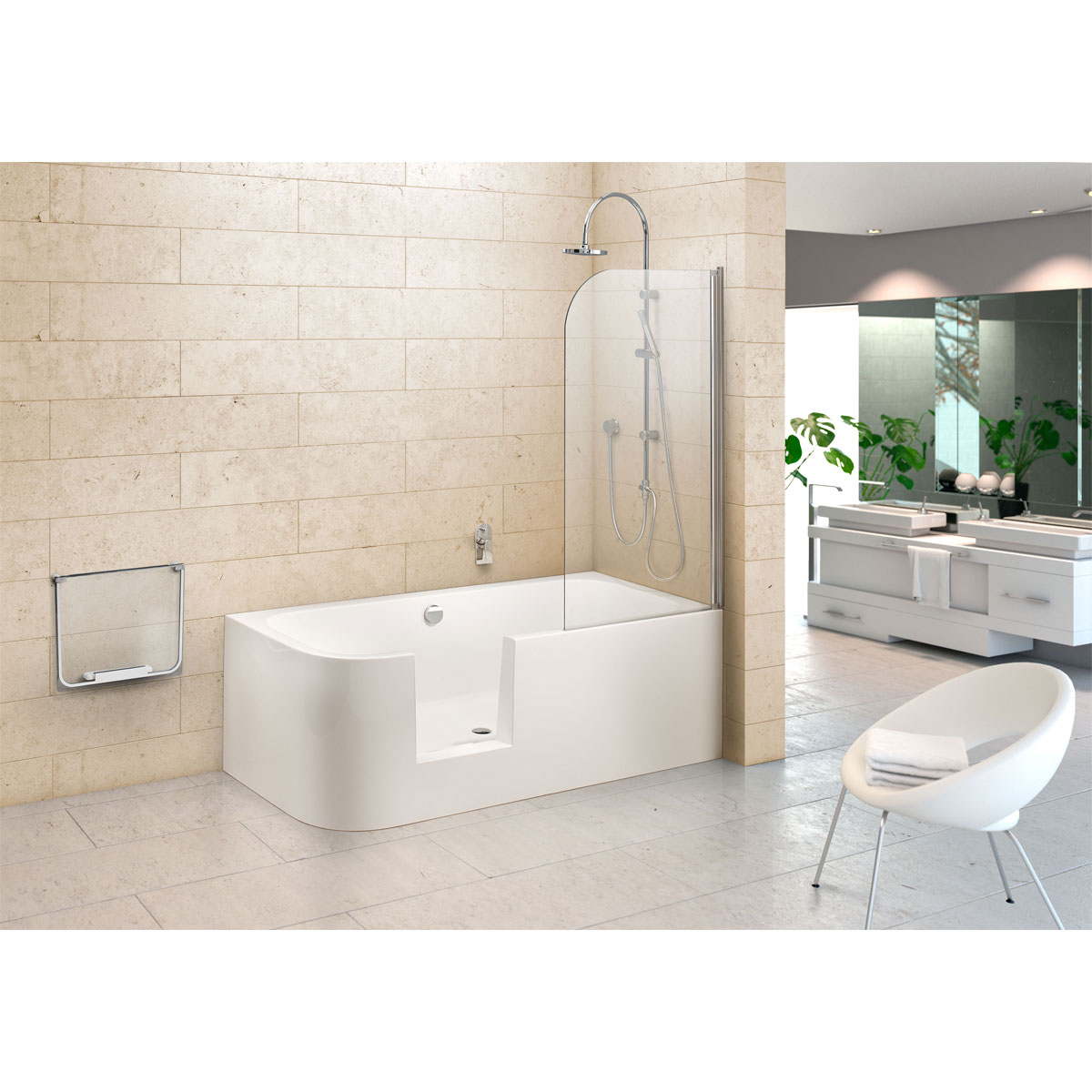 Ottofond Dusch-Badewanne Free Gate Modell B herausnehmbare Tür Bild 3