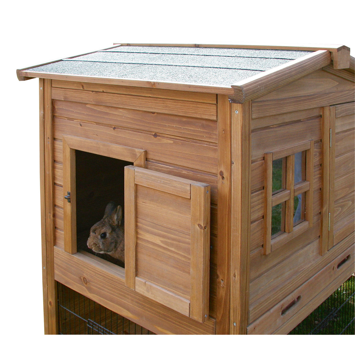 Kleintierstall Fortuna 160 x 117 x 80 cm braun Bild 2