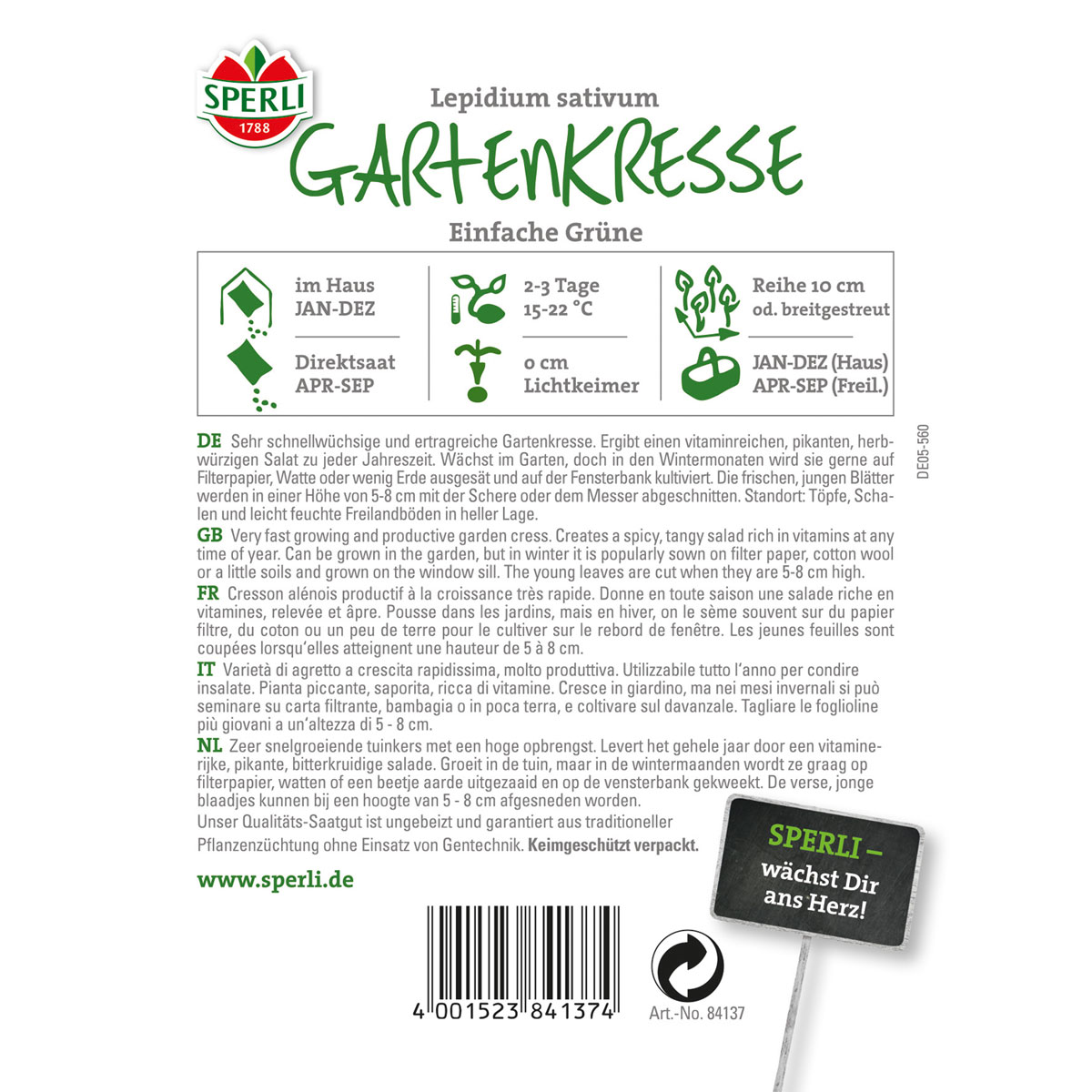 Sperli Gartenkresse Einfache Grüne Bild 2