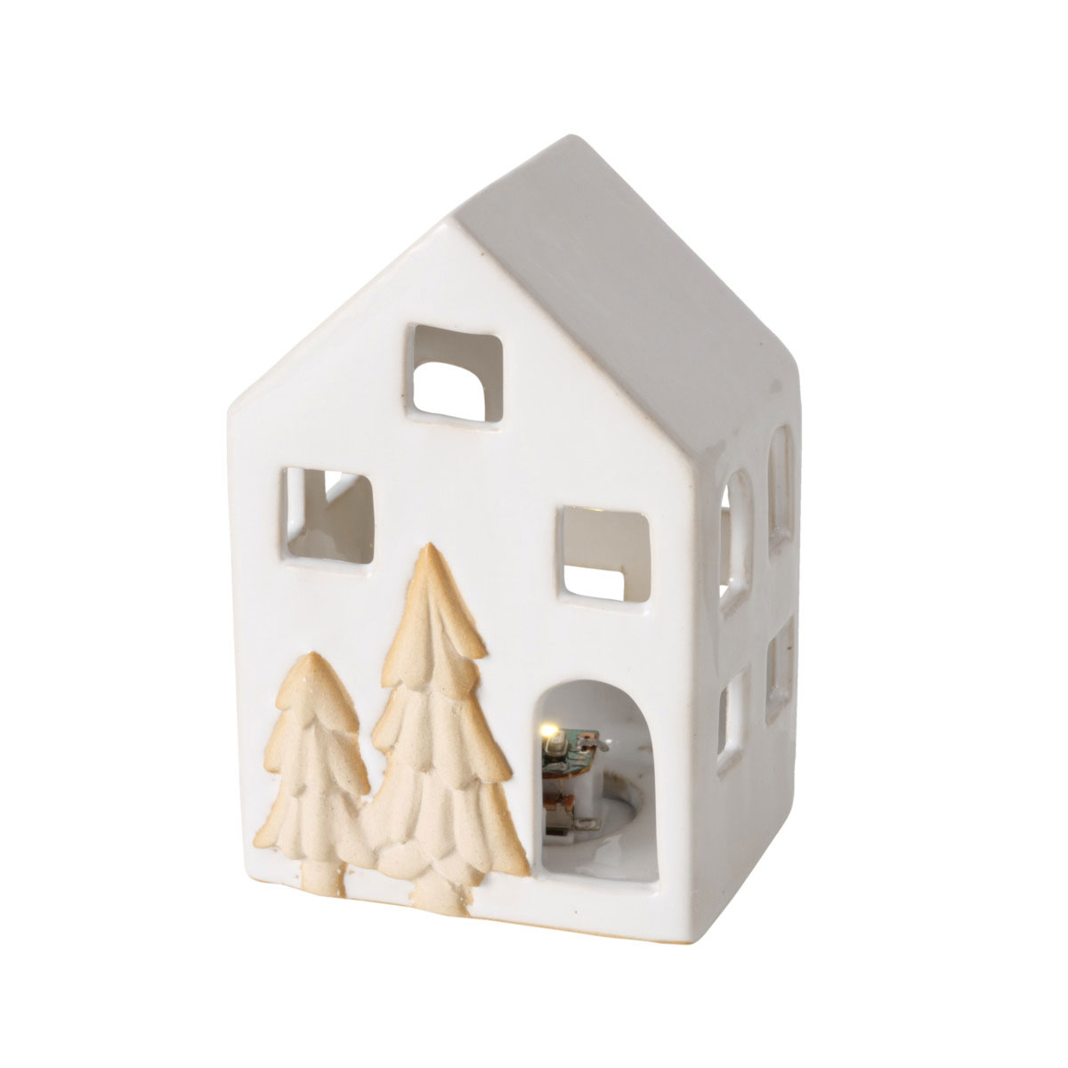 Dekoaufsteller Castle 2sort. Haus 7 x 5,5 x 10,5 cm weiß Keramik Bild 7