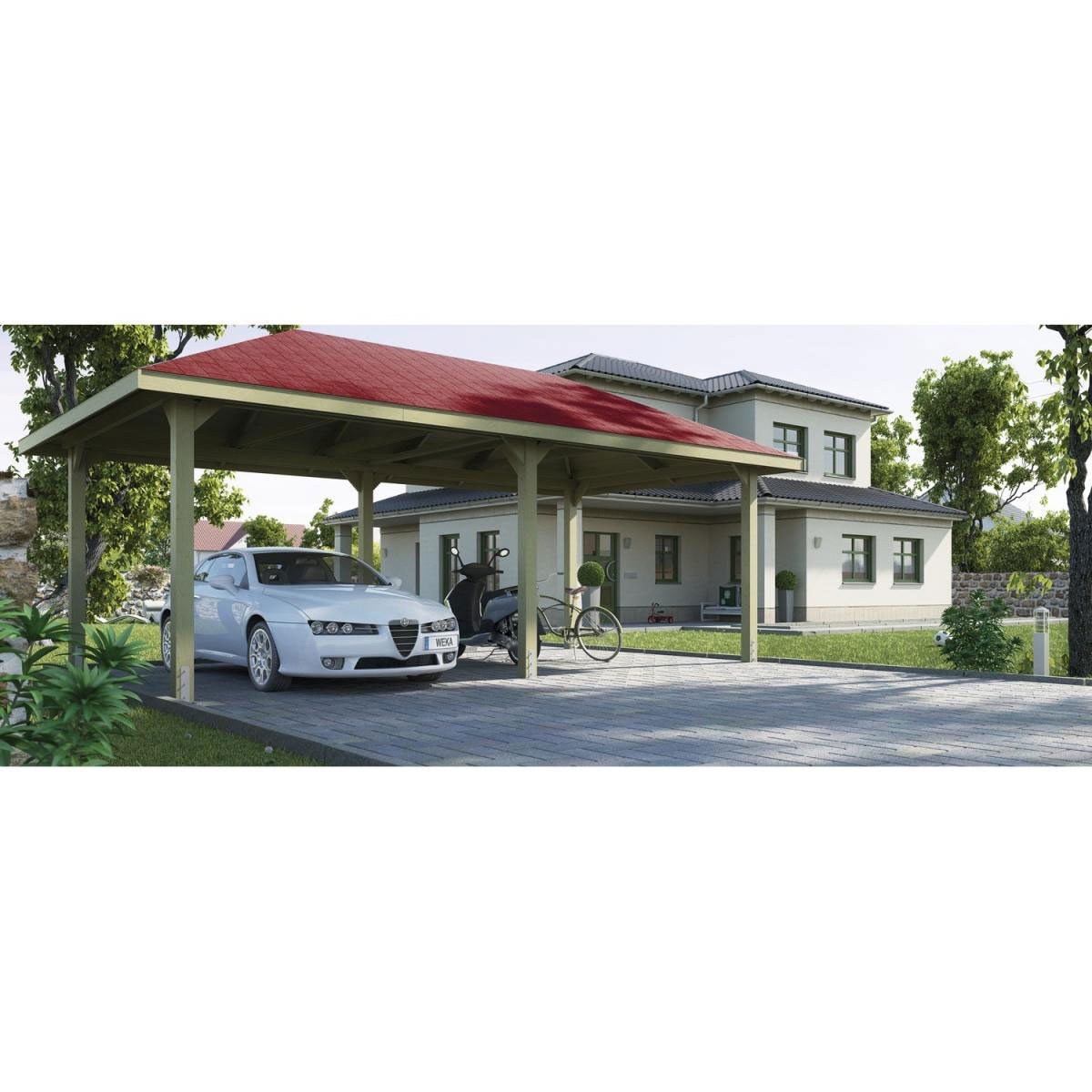 Weka Gartenoase 651 D 678 x 380 x 206 cm Dachschindeln Bild 1