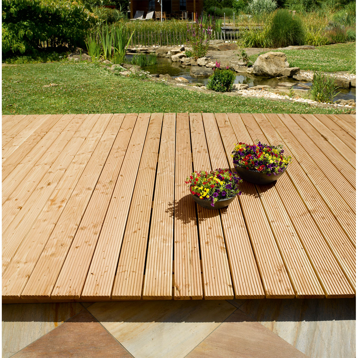 Kiefer-Terrassendiele zweiseitig genutet 200 x 14,6 x 2,6 cm Bild 9