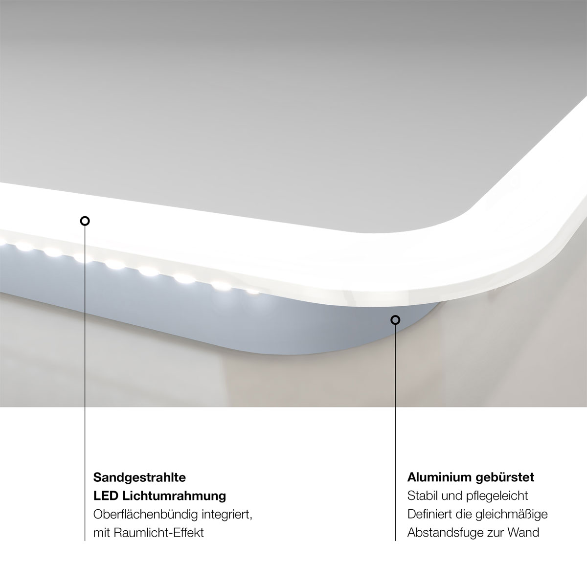 DSK  Design LED Lichtspiegel Silver Luna 180 x 70 cm Bild 6