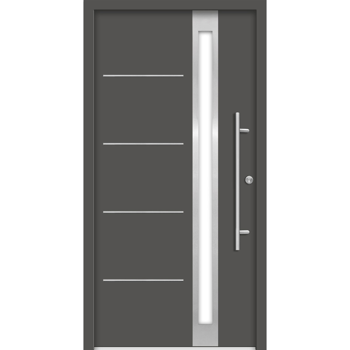 SplenDoor  Premium-Haustür Passivedoor Umea energiesparend anthrazit 100 x 200 cm rechts Bild 1