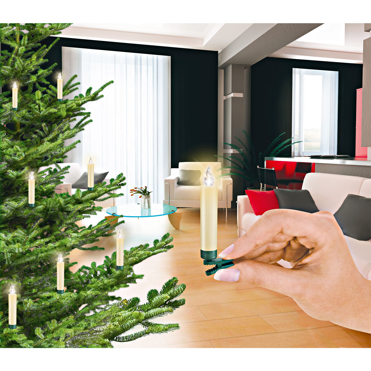 Krinner Erweiterung Christbaumkerzen LED Lumix Classic Mini 6er Set Bild 7