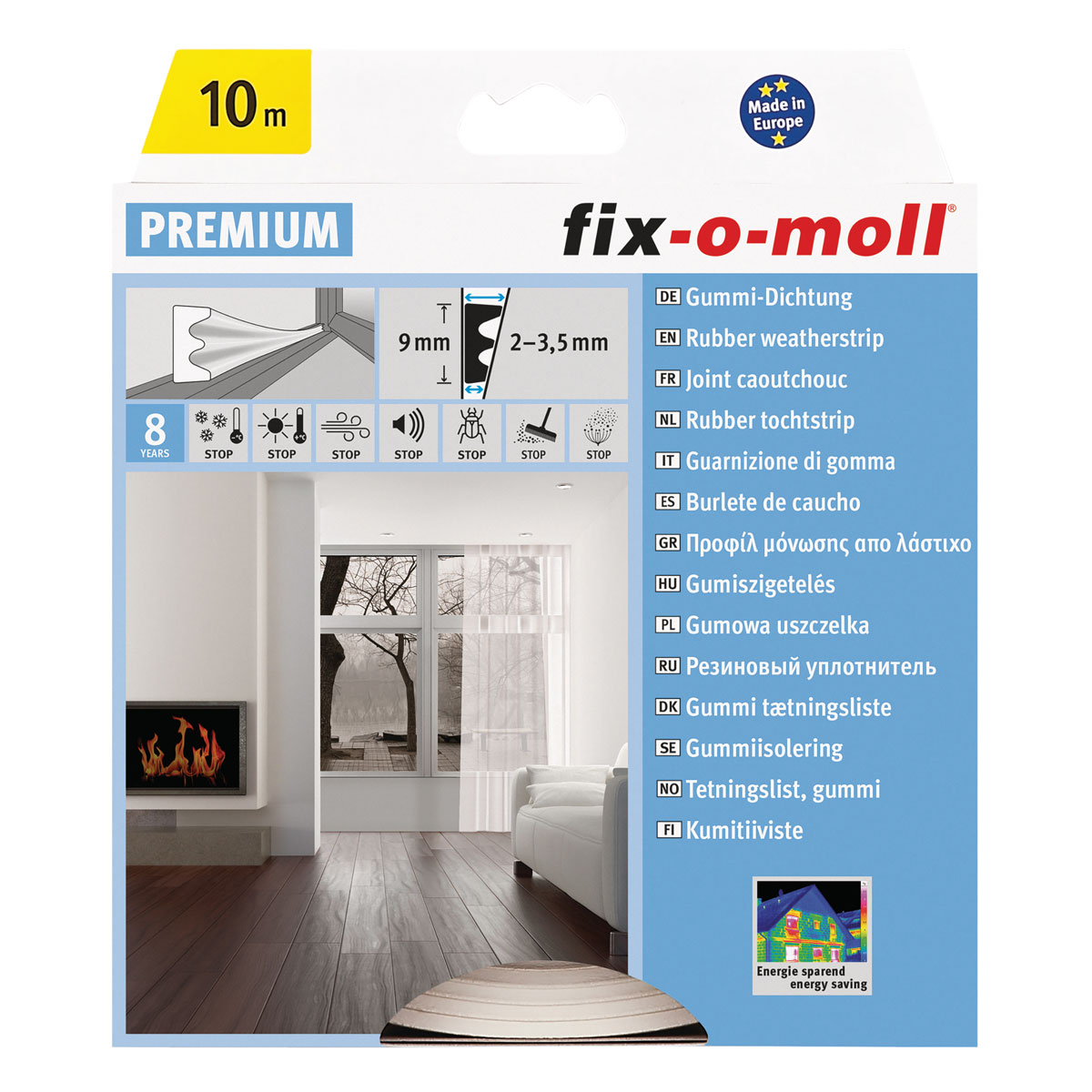 E-Profildichtung selbstklebend weiß 10m 9x4 mm Bild 1