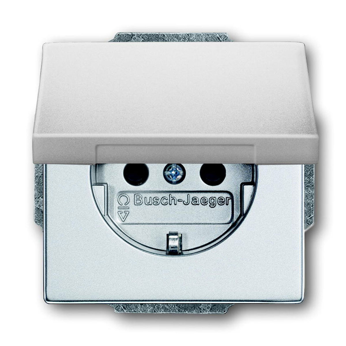 Busch-Jaeger SCHUKO-Steckdose future linear silberfarben Klappdeckel