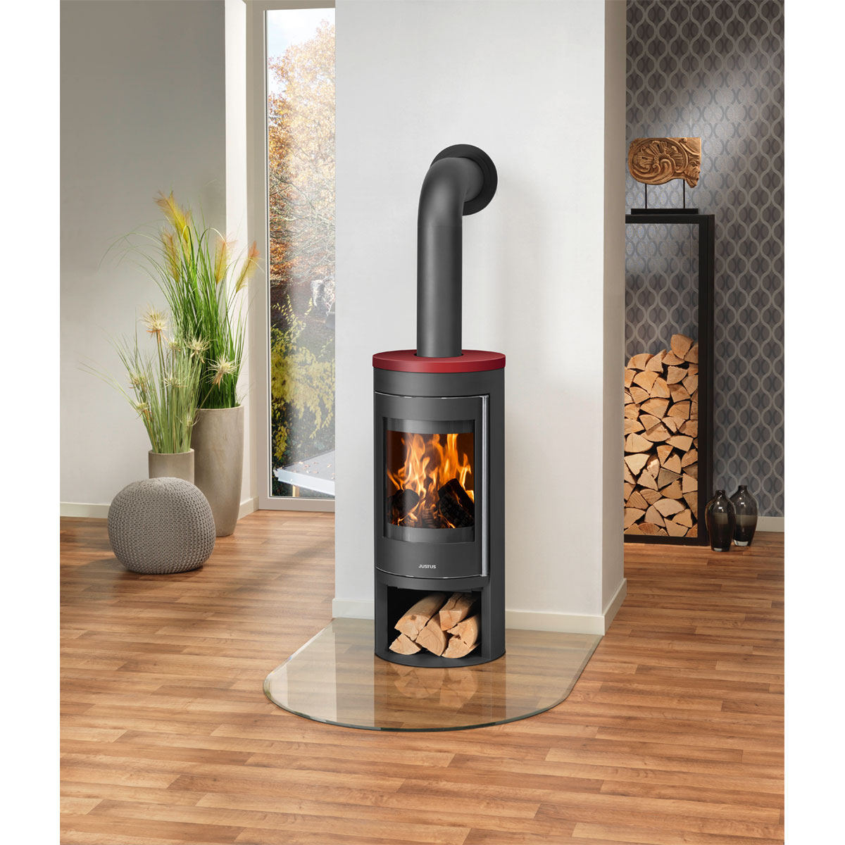 Justus Kaminofen Mino 2 Bordeauxrot 5 kW Bild 2