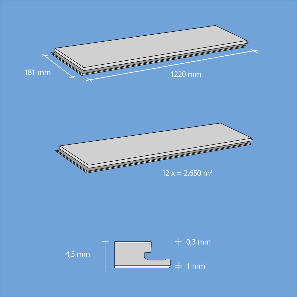 Vinyl SPC Eiche Posen 1220 x 181 x 4,5 mm Bild 6