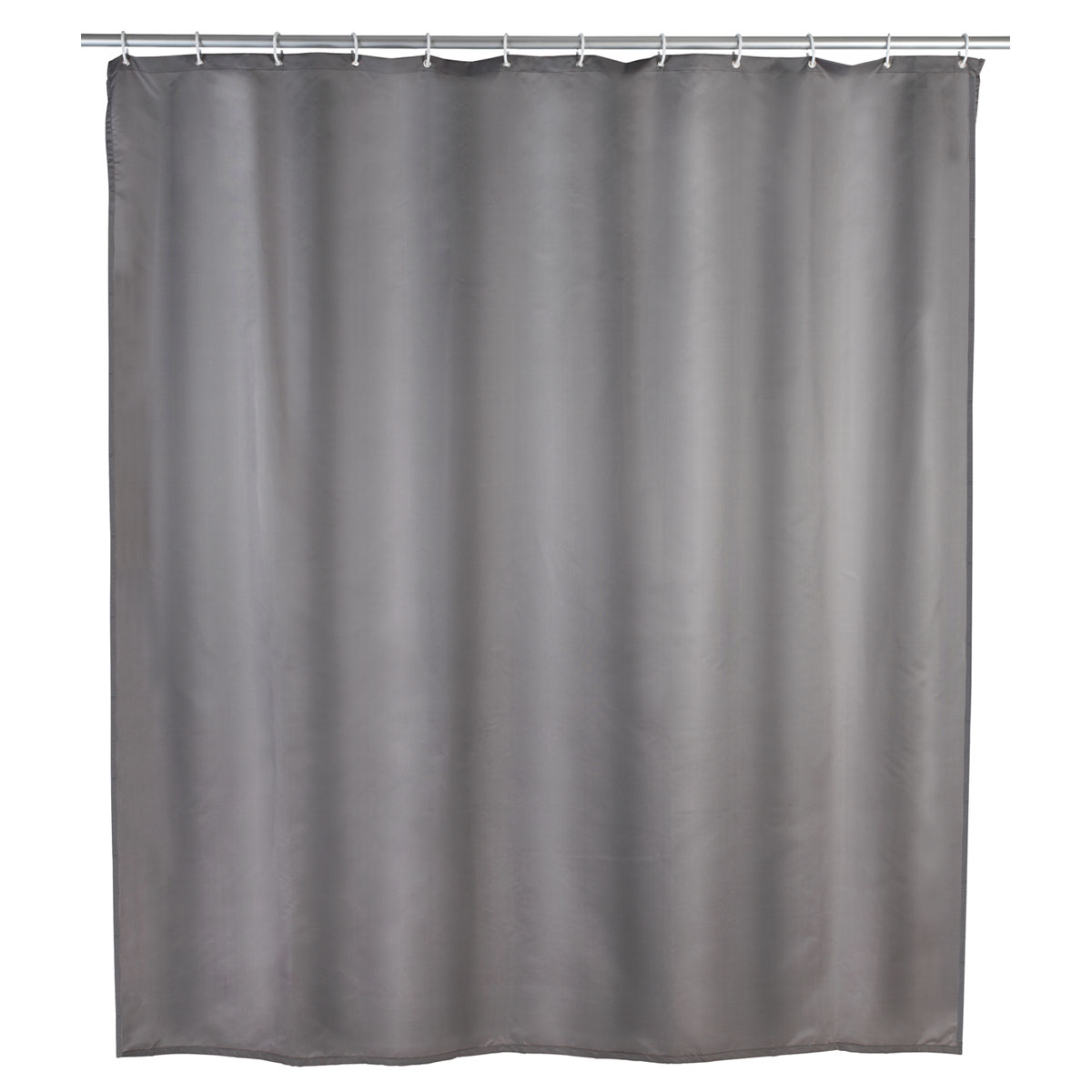 Wenko  Anti-Schimmel Duschvorhang Uni Grey Textil Polyester 180 x 200 cm waschbar