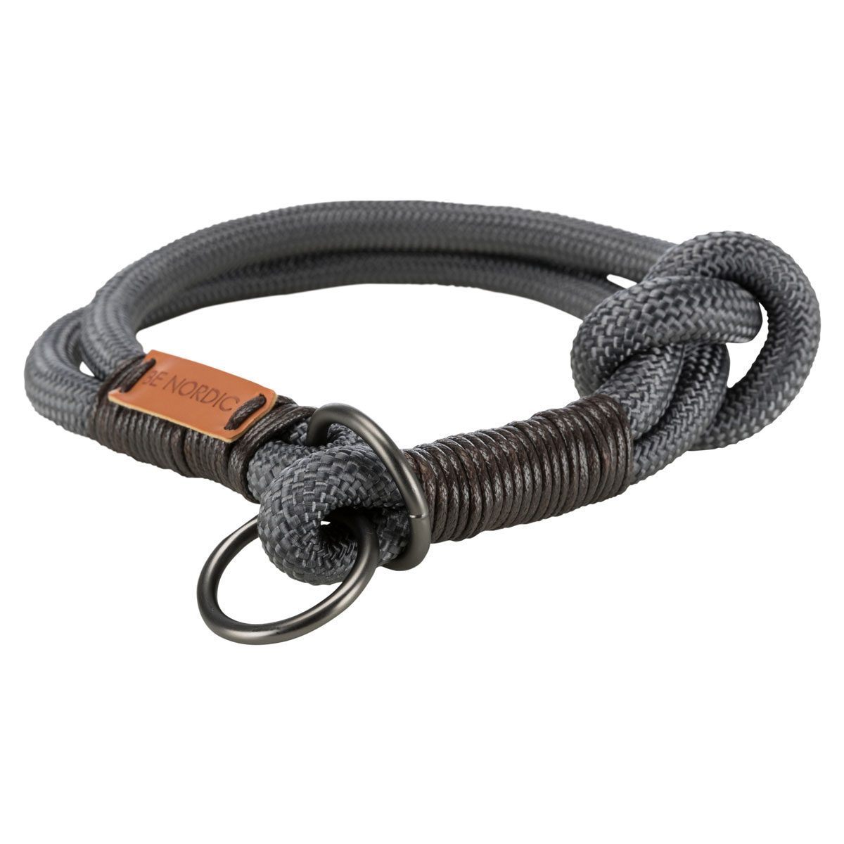 Trixie BE NORDIC Zug-Stopp-Halsband Größe L 50 cm 13 mm dunkelgrau/braun