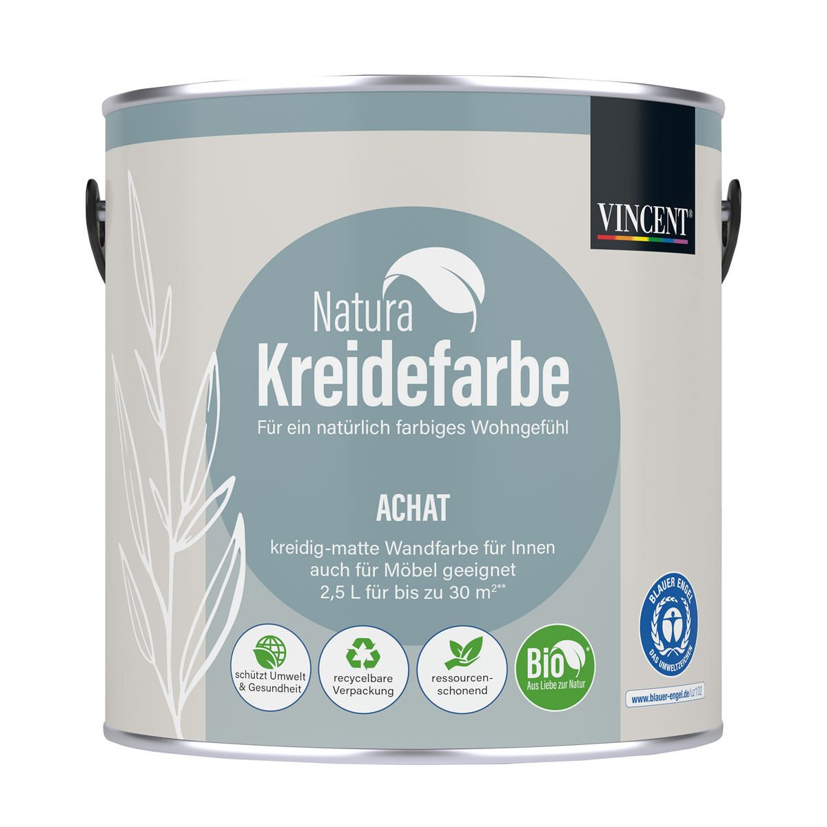 Vincent  Natura Kreidefarbe Achat matt 2,5 L