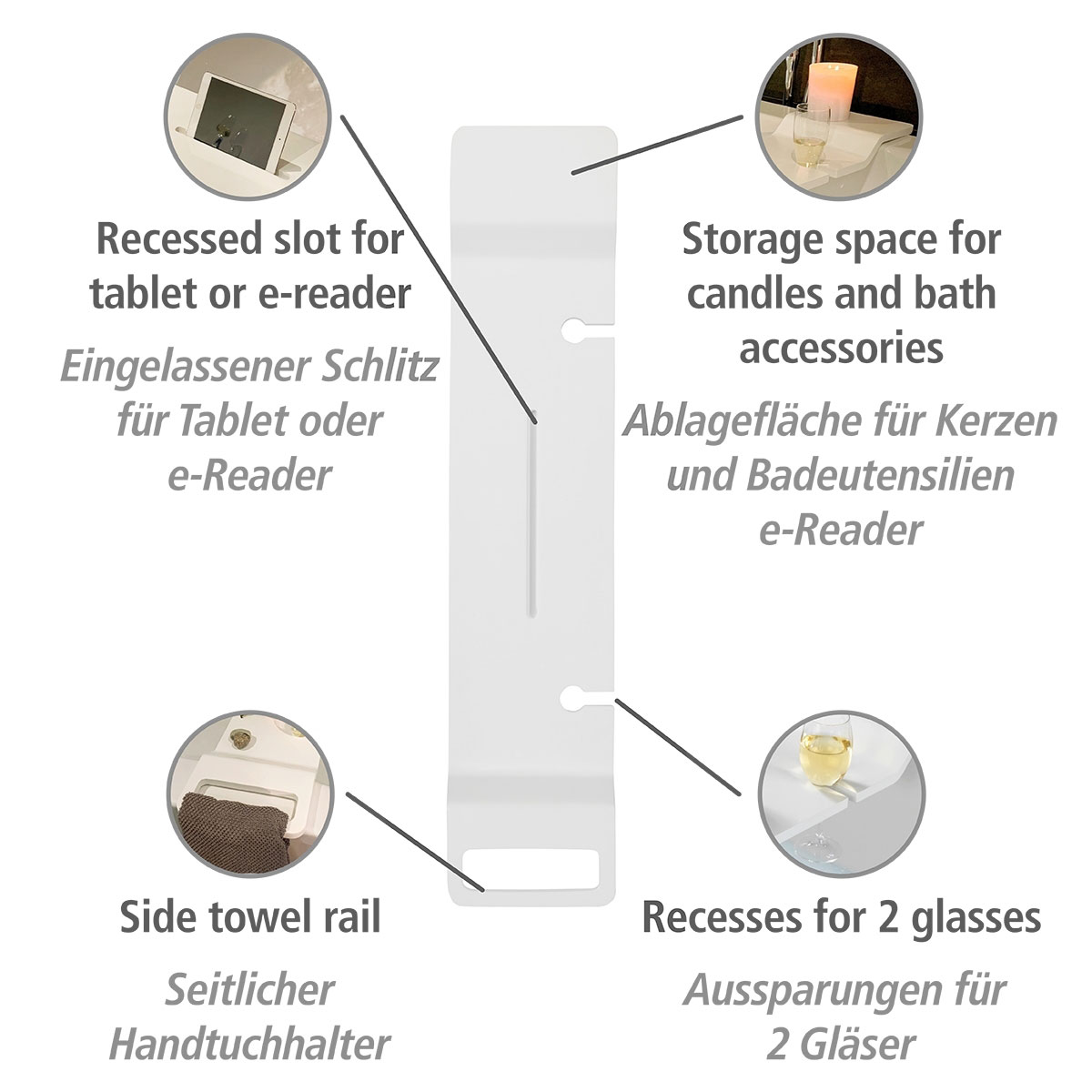 Wenko  Badewannenbrücke Matera Badewannenablage Bild 2