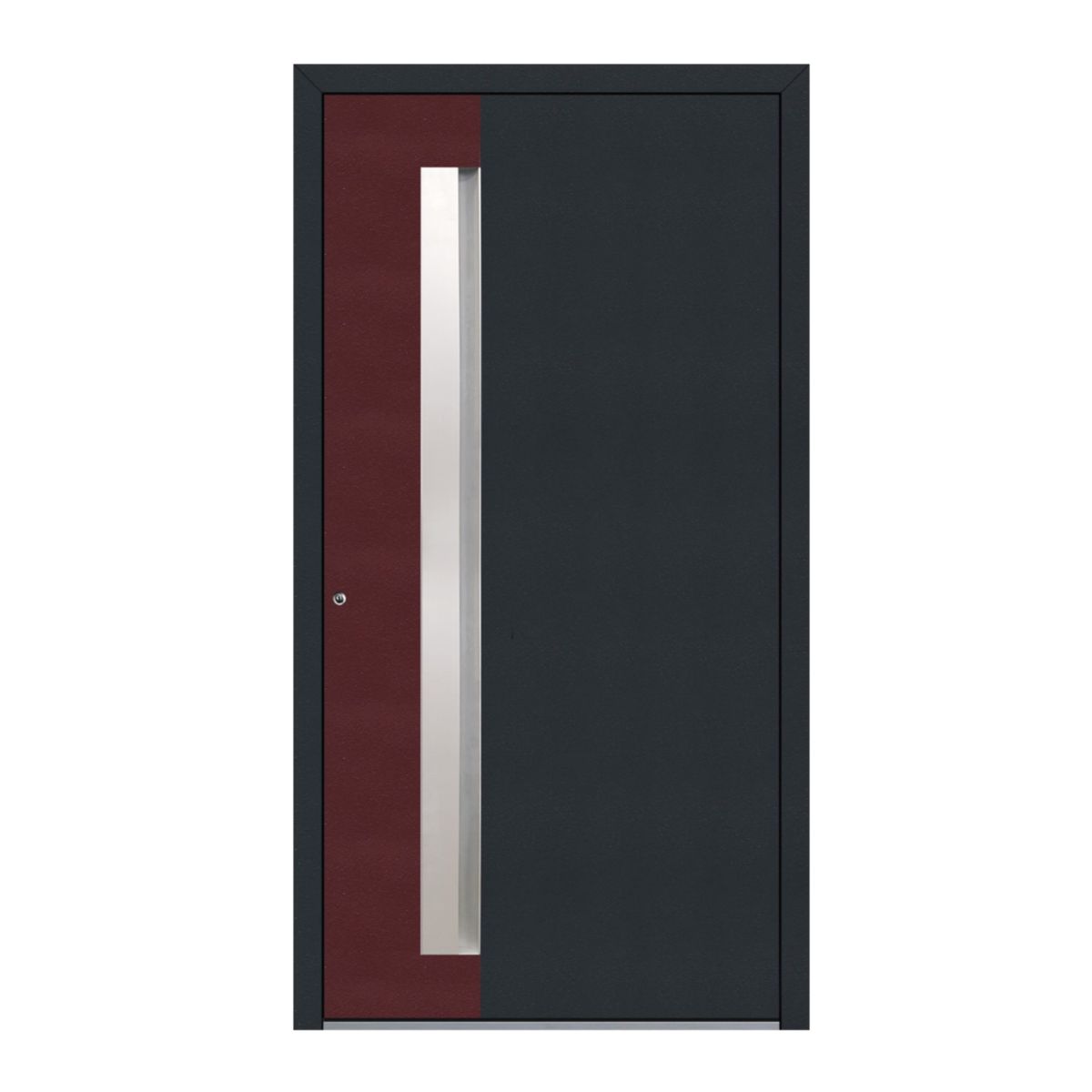 Schüco Aluminium Haustür 806 Bologna Excellent 1100 x 2100 mm RAL9016/3004/7016 DL