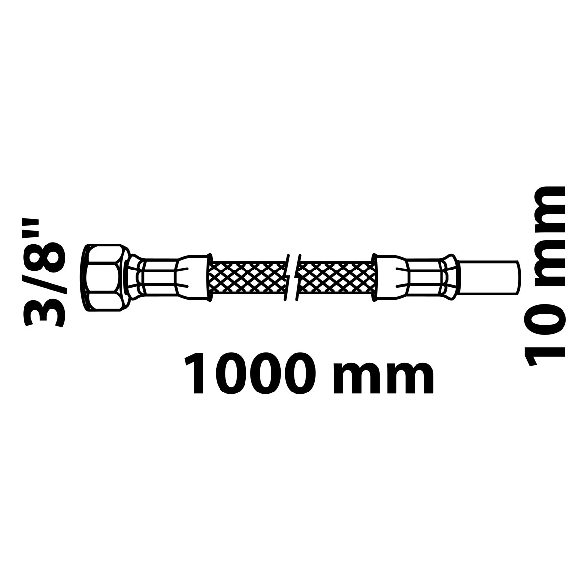 Kirchhoff Flex-Anschlussschlauch 10 mm CU-Rohr 3/8"IG x 10 mm Bild 2