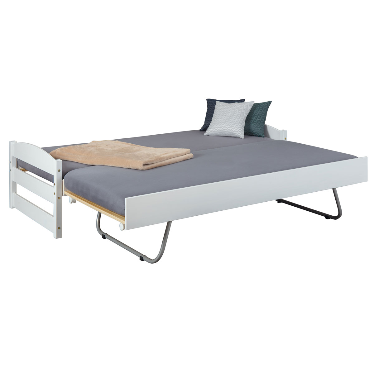 Inter Link Doppelliege „Vindas“, 90x200 cm, weiß, inkl. Rost Bild 3