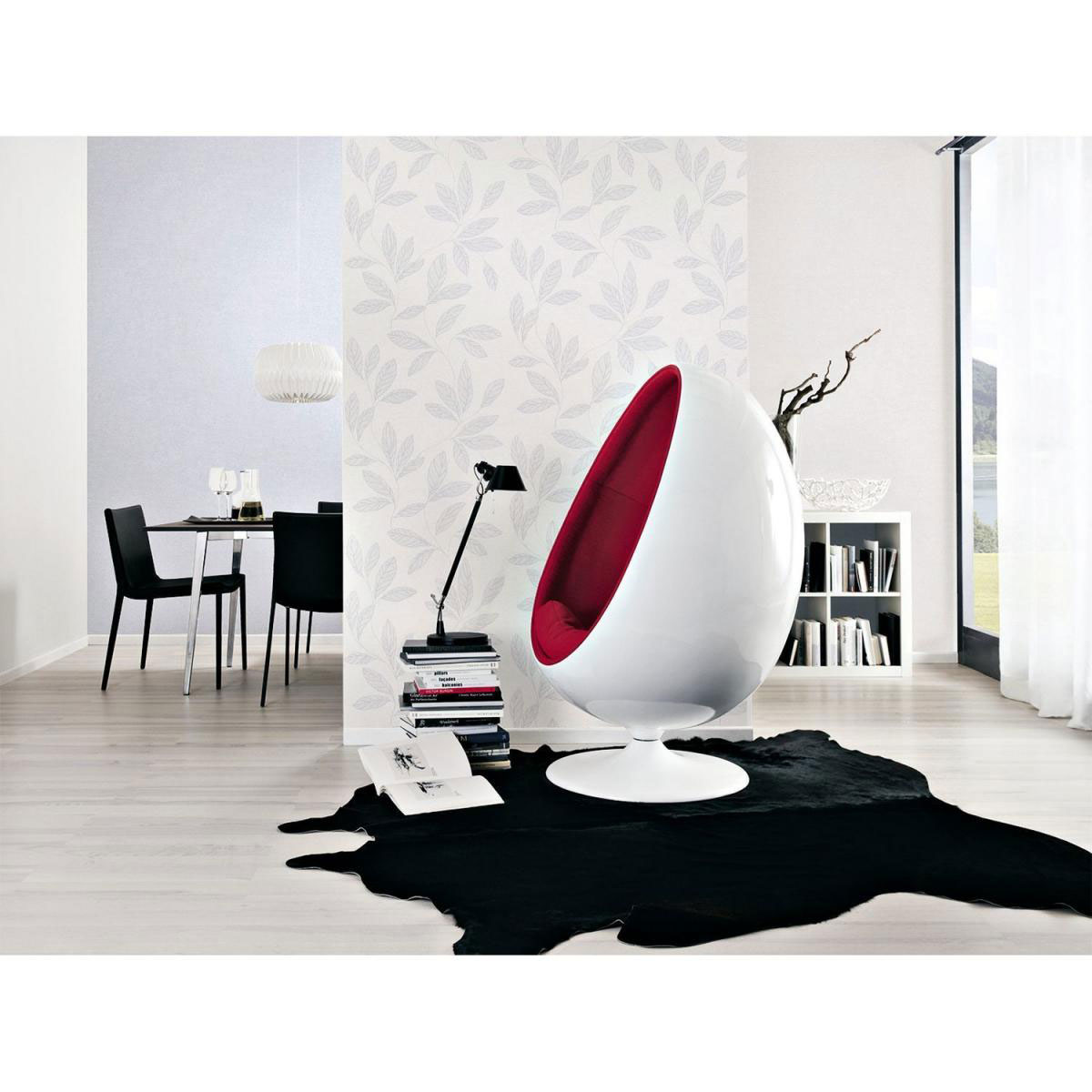 Vliestapete Andiamo Blätter Grau