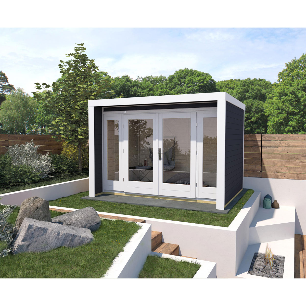 Gartenhaus 263 Größe 2 hellgrau Bild 1