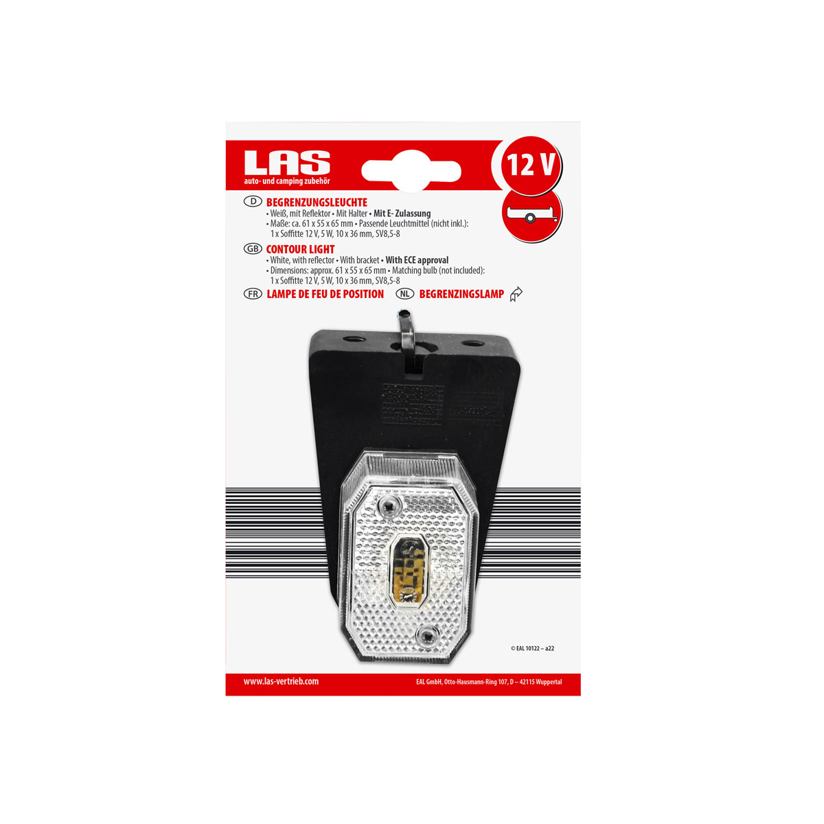 LAS 10122 Begrenzungsleuchte weiß mit Halter Bild 4