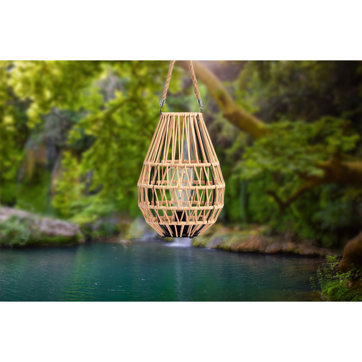 Flector Solar-Laterne Sumeria inkl Leuchtmittel naturfarben Jute Bild 5