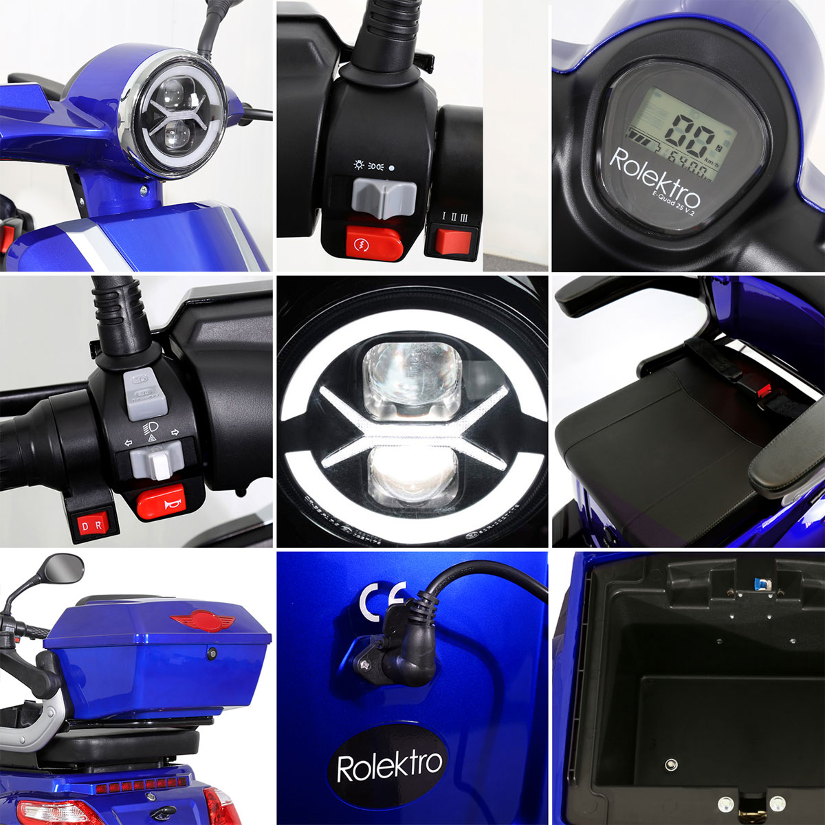 Rolektro E-Quad 25, Blau, 60V-20Ah Bleigel Akku, 1000 Watt Bild 8