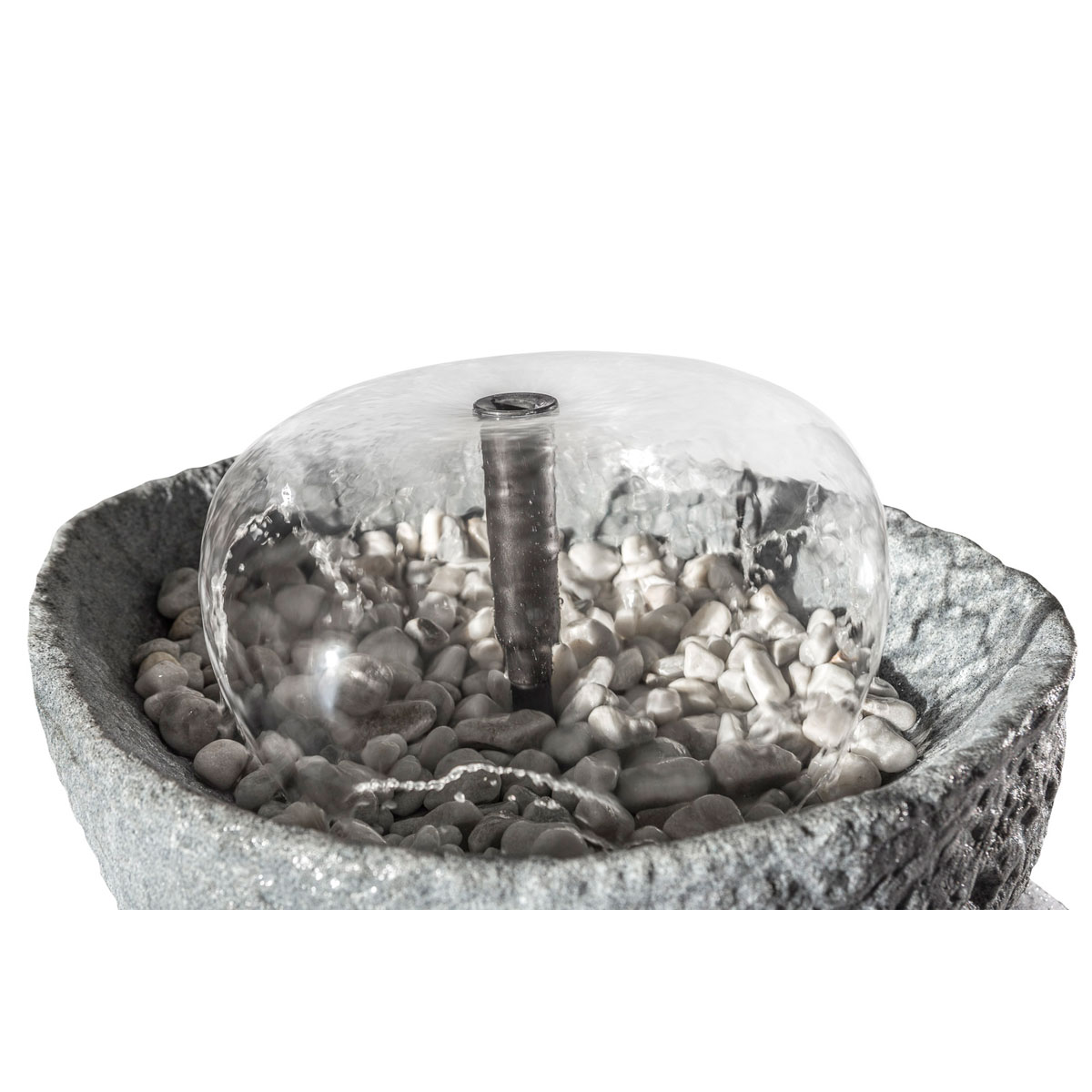 GreenLife Springbrunnen-Set für den Dekor-Regenspeicher „Hinkelstein“, granitgrau Bild 2
