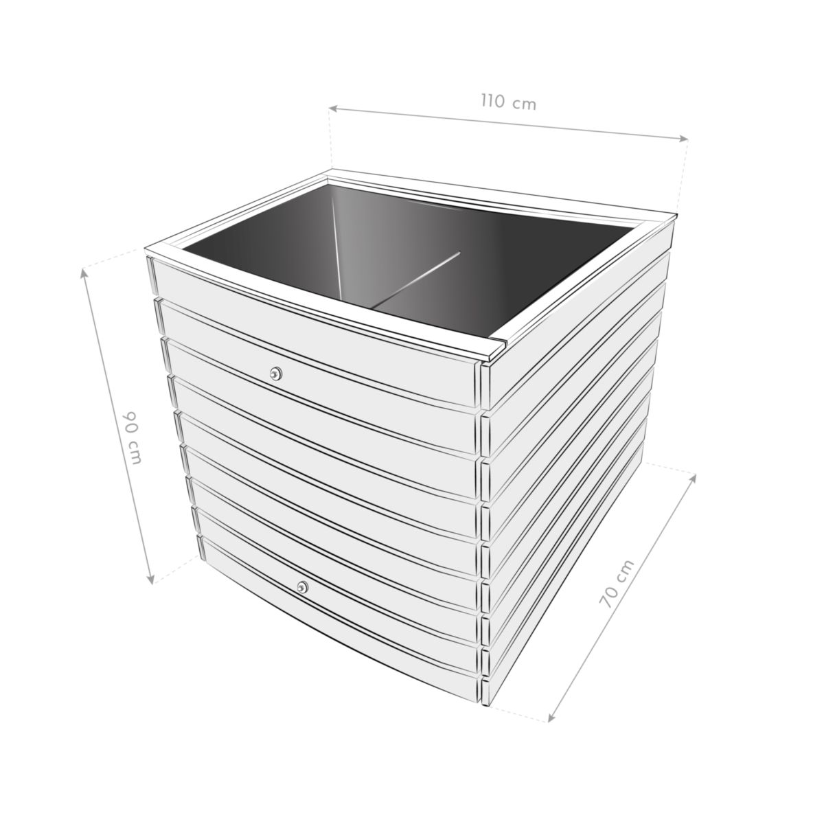 Westmann Hochbeet Asket M 70x110x90cm Bild 9