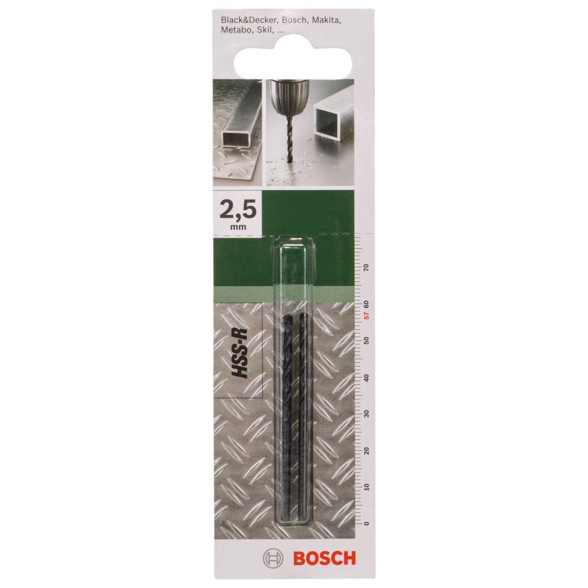 Bosch  DIY Metallbohrer HSS-R Durchmesser 2,5 x 57 mm Bild 2