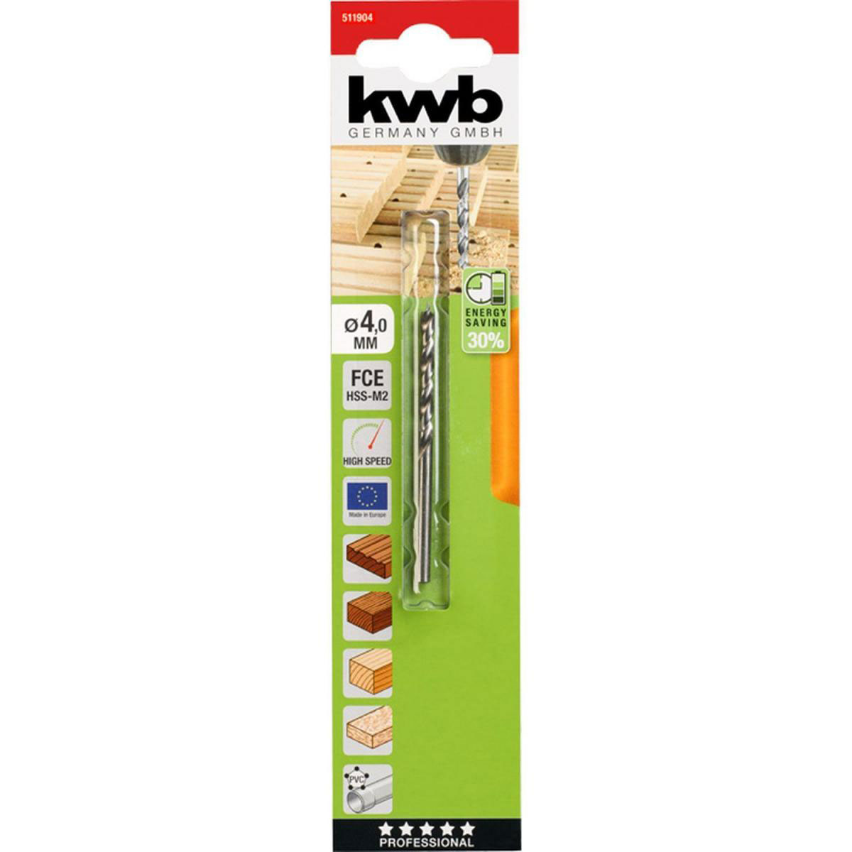 kwb  Hartholzbohrer Durchmesser 4 mm Bild 2