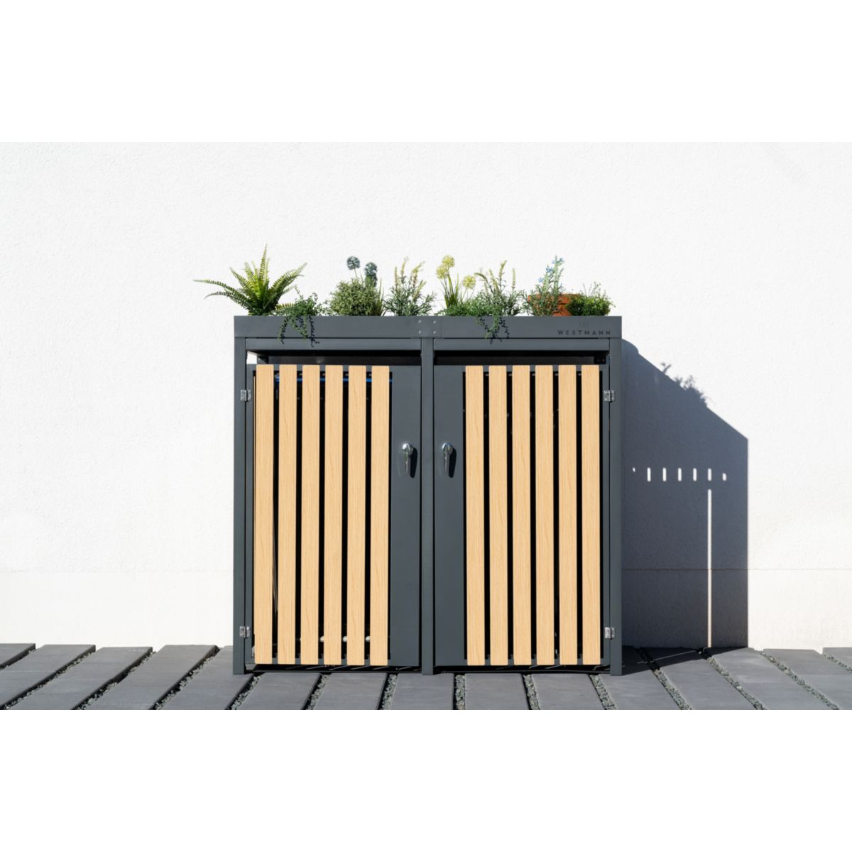 Westmann Mülltonnenbox Planta 2x 240 L 84x134x124,5 cm Bild 2