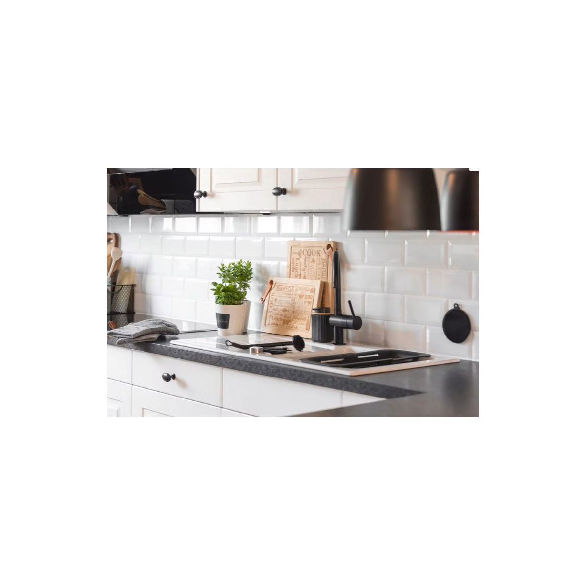 Wenko Spülbürste Mod. Cuvo Schwarz ergonomischer Griff und Schaber Bild 3