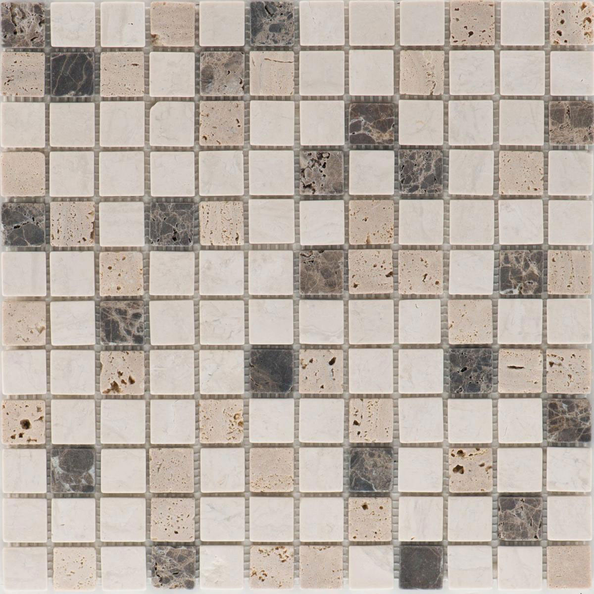 Natursteinmosaik Kronos Travertin Beige 30,5 x 0,8 cm