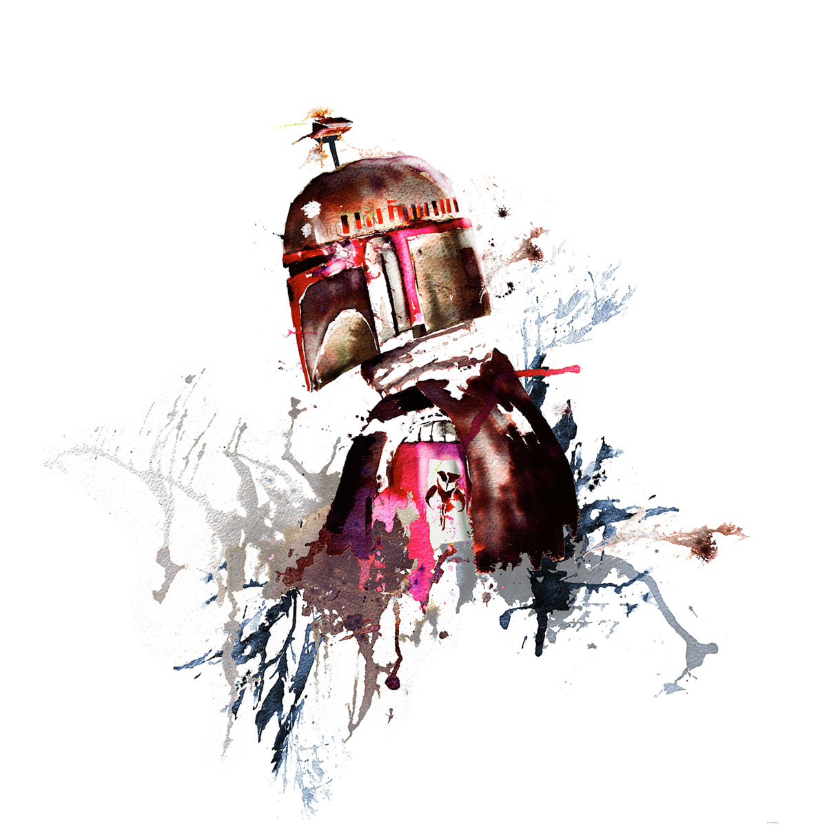 Komar  Vlies Fototapete Star Wars Watercolor Boba Fett 250x280 cm Bild 2
