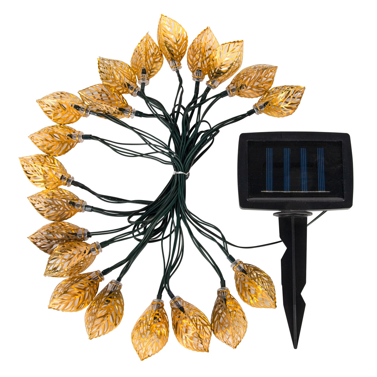 Flector Solarlichter Golden Leaf 4m inkl Akku Bild 1