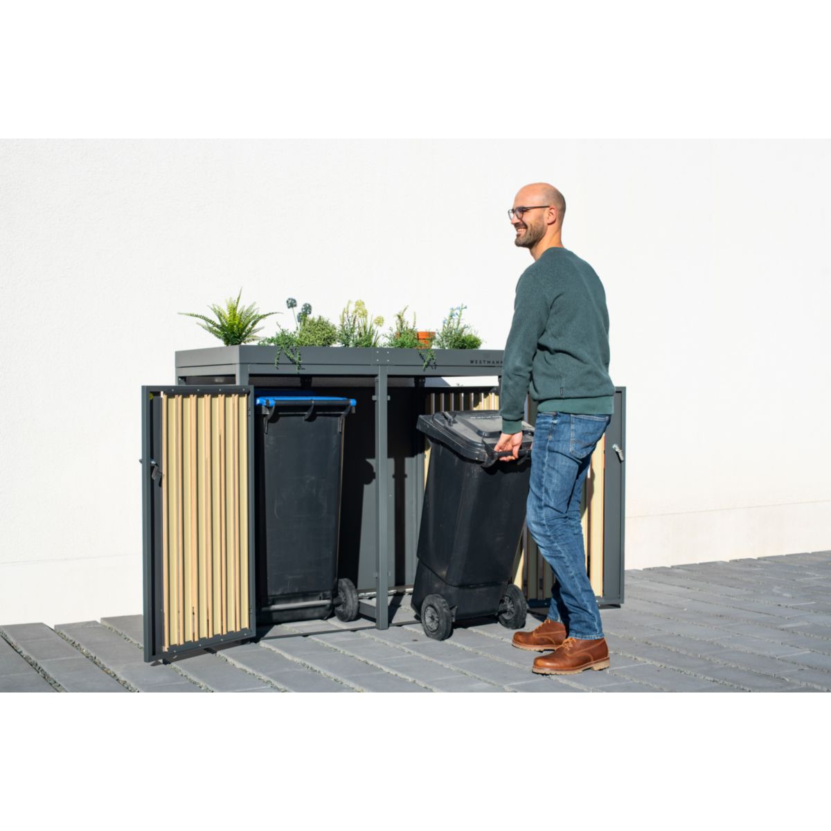 Westmann Mülltonnenbox Planta 2x 240 L 84x134x124,5 cm Bild 3