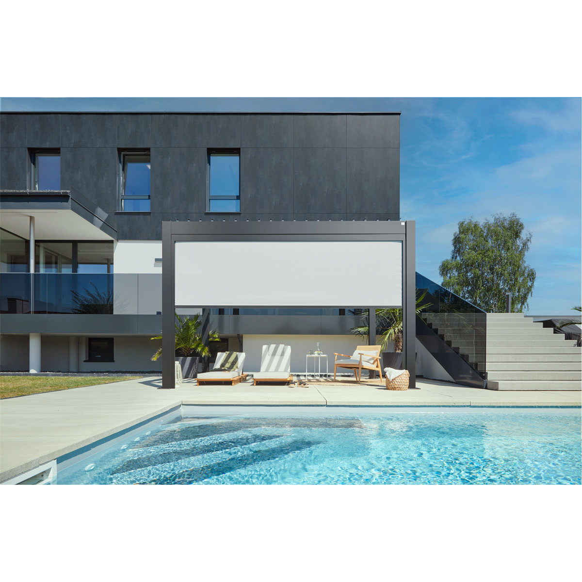 Biohort Sonnenschutzrollo Gr. 3 m dunkelgrau-metallic Bild 4