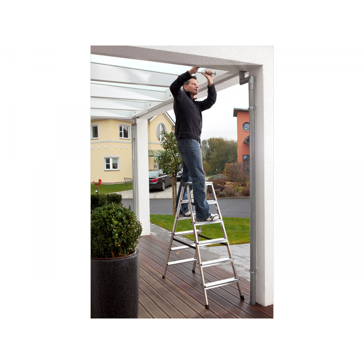 Krause Stufen-Doppelleiter Dopplo 2 x 6 Stufen Bild 2