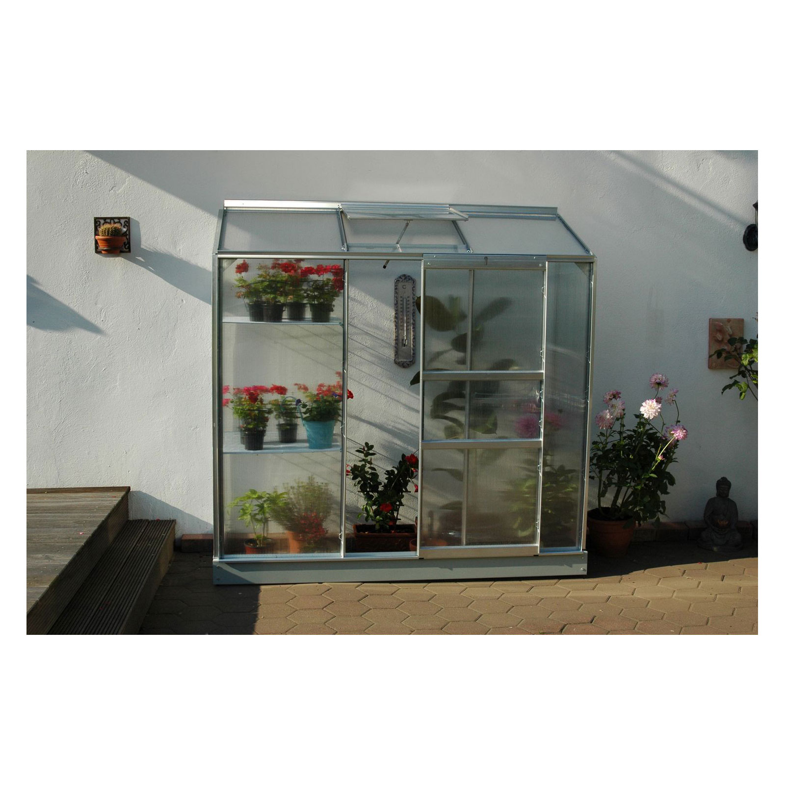 Vitavia Gewächshaus Styx 1300 1,3m² 4 mm Hohlkammerplatten silber
