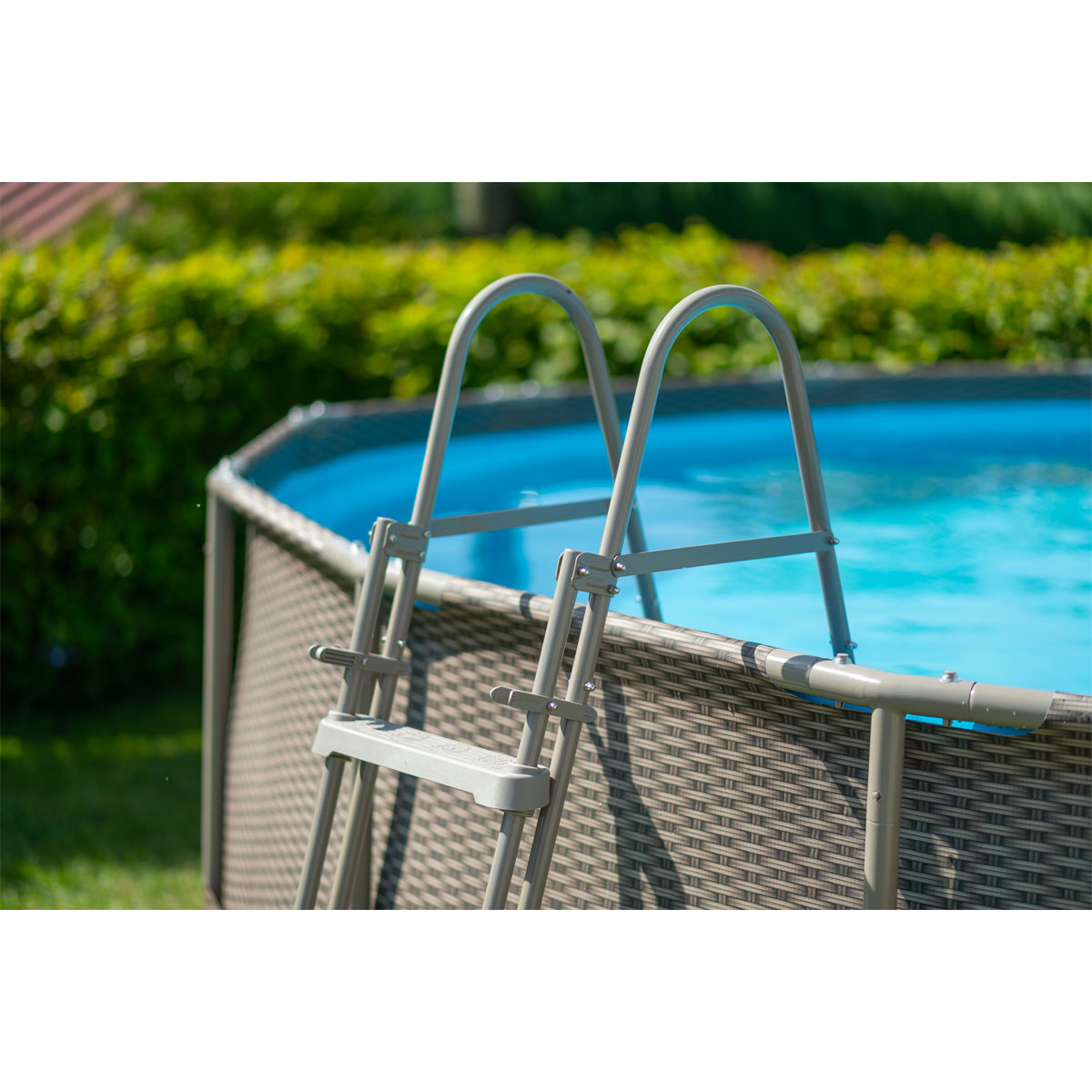 Summer Waves Active Frame Pool 457x457x107cm Rattan Braun Bild 3